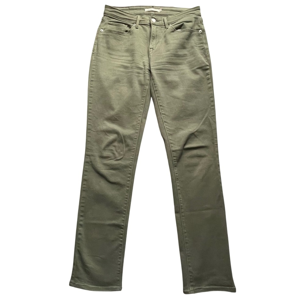 Levis Mid Rise Skinny Jeans Womens 29 Olive Green Stretch Earthy Minimalist